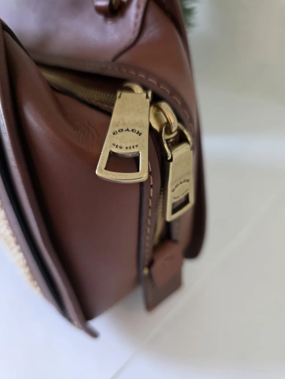 Coach Limited Edition Dreamer Leather & Woven Fabric Satchel Crossbody Bag - Picture 8 of 16